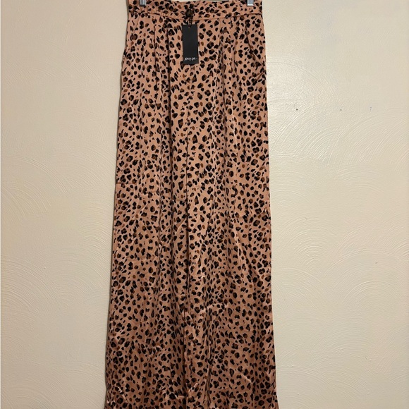 Nasty Gal Tan Maxi Wide Leg Pants Casual - Picture 1 of 11